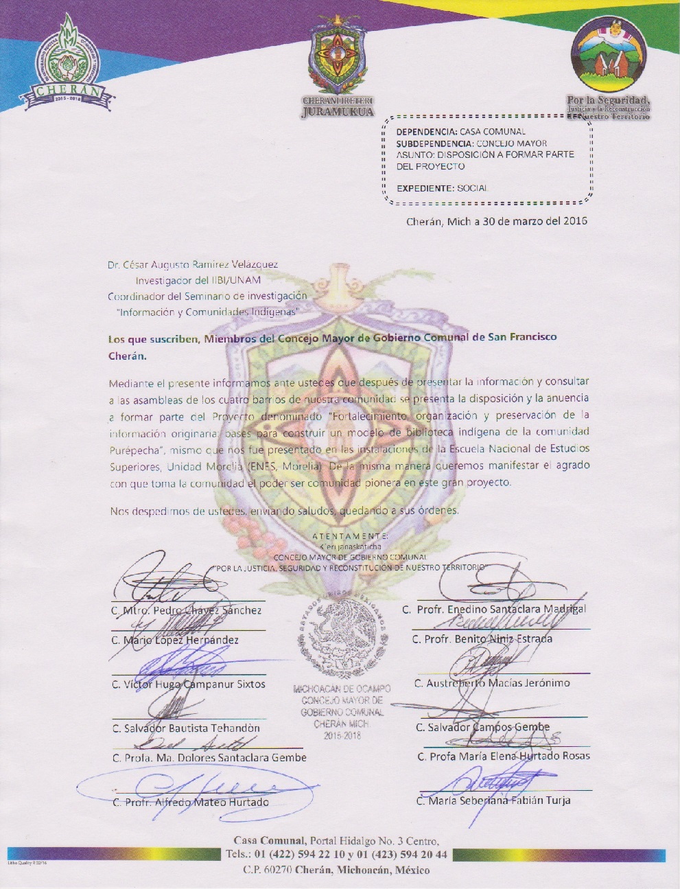 carta autorizacion proyecto biblioteca modelo indigena